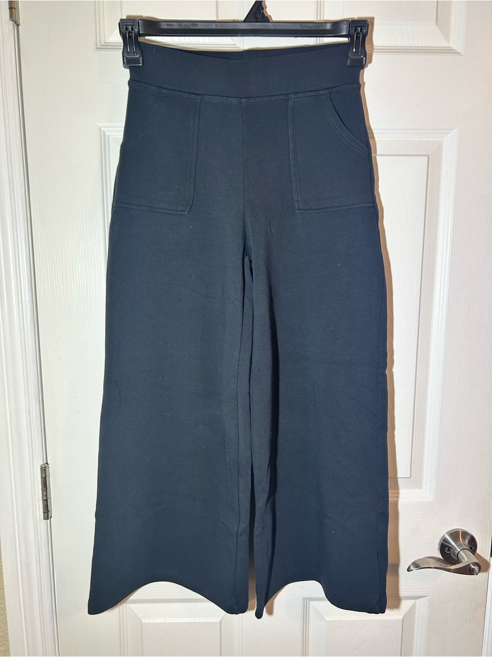 Indigenous Fair Trade Organic Pima Cotton Black Wide-Leg Pull-On Pants Sz S